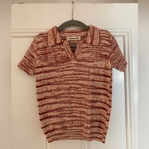 Misha+Puff reddish brown marled short sleeve shirt